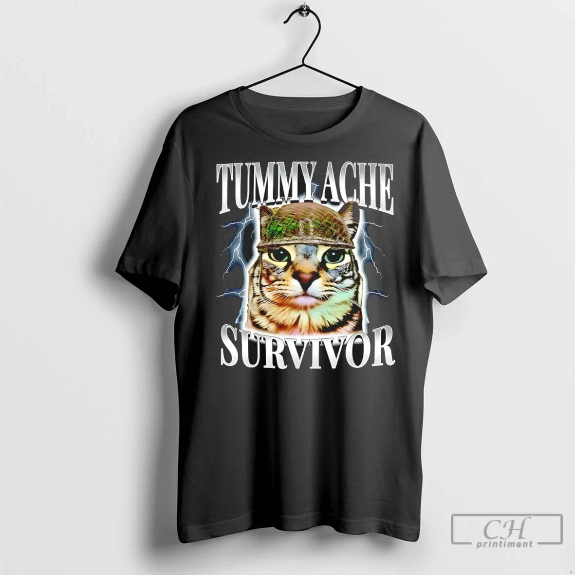 Cat Tummy Ache Survivor 90S Bootleg T Shirts Hoodie Modern Design