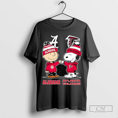 Charlie Brown Alabama Crimson Tide And Snoopy Atlanta Falcons TShirt