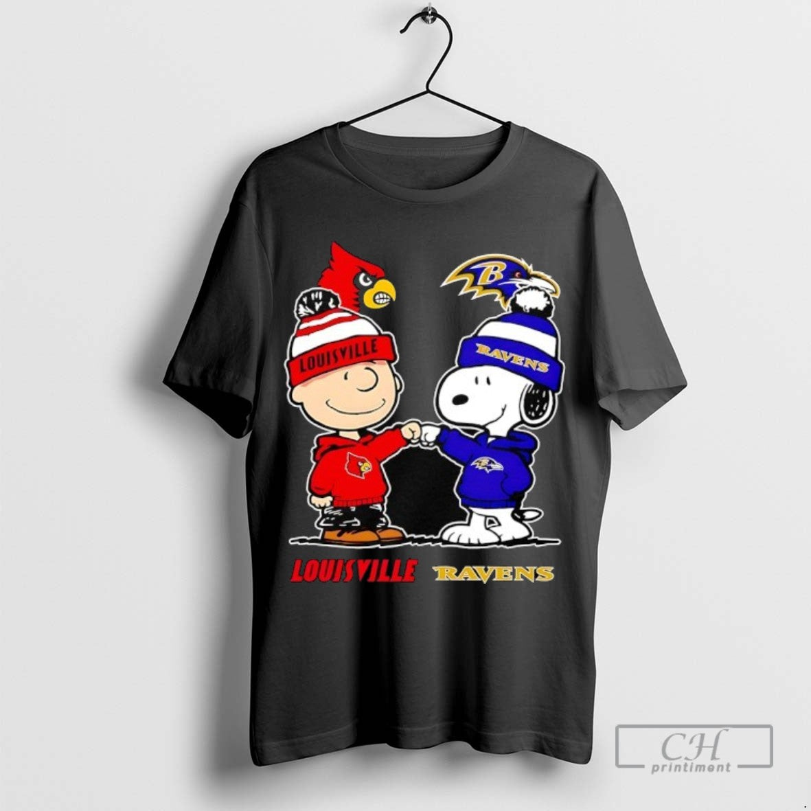 Charlie Brown Louisville Cardinals And Snoopy Baltimore Ravens Long