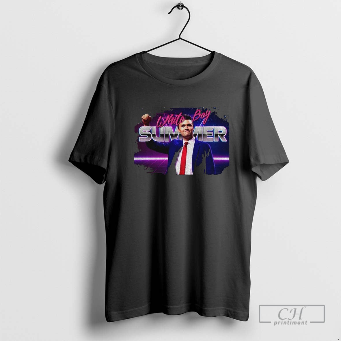 Charlie Kirk Fighting White Summer Rip 2025 Memorial Political Tee