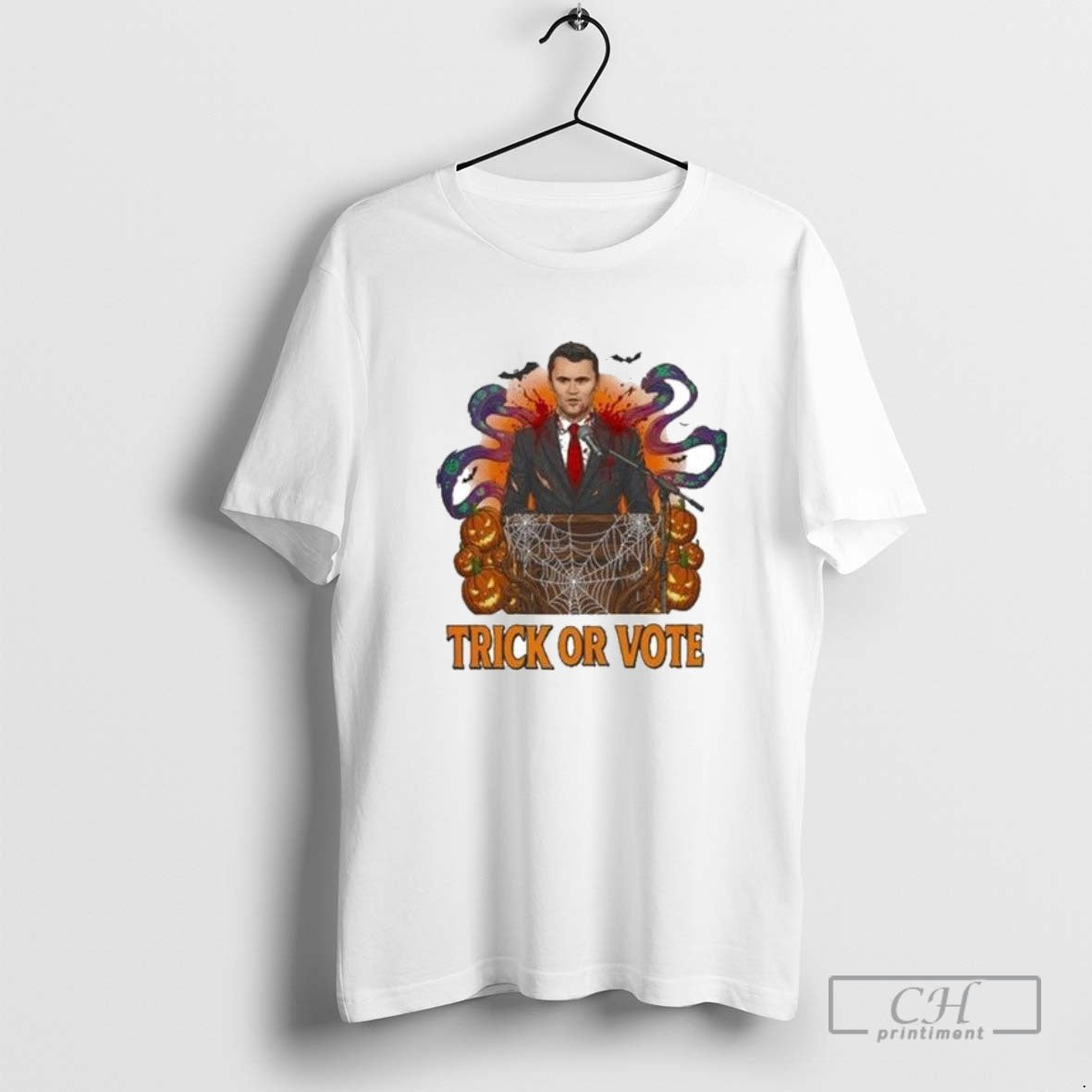 Charlie Kirk Halloween Trick Or Vote Sweatshirt Designer Look