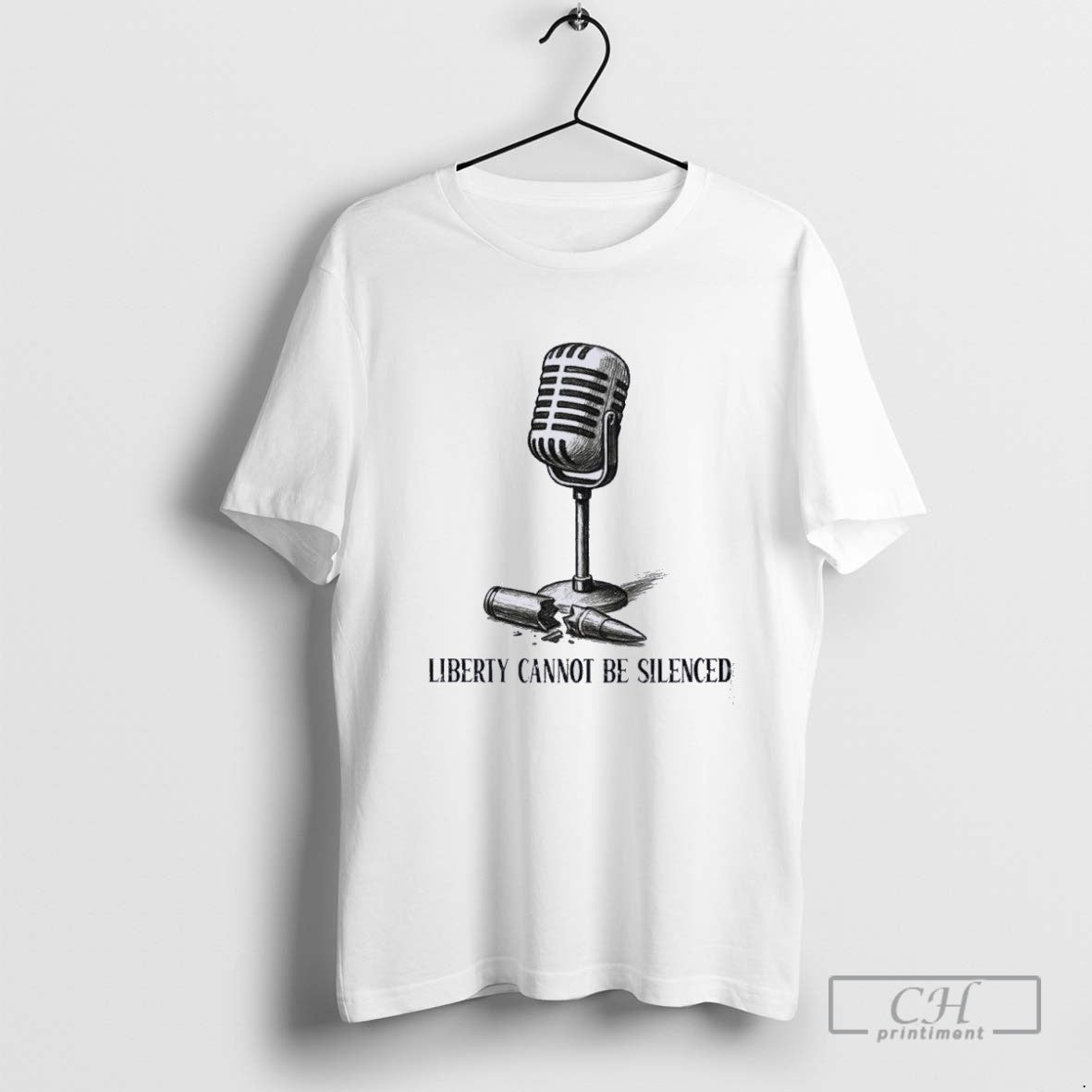 Charlie Kirk Liberty Cannot Be Silenced Tee Premium Art