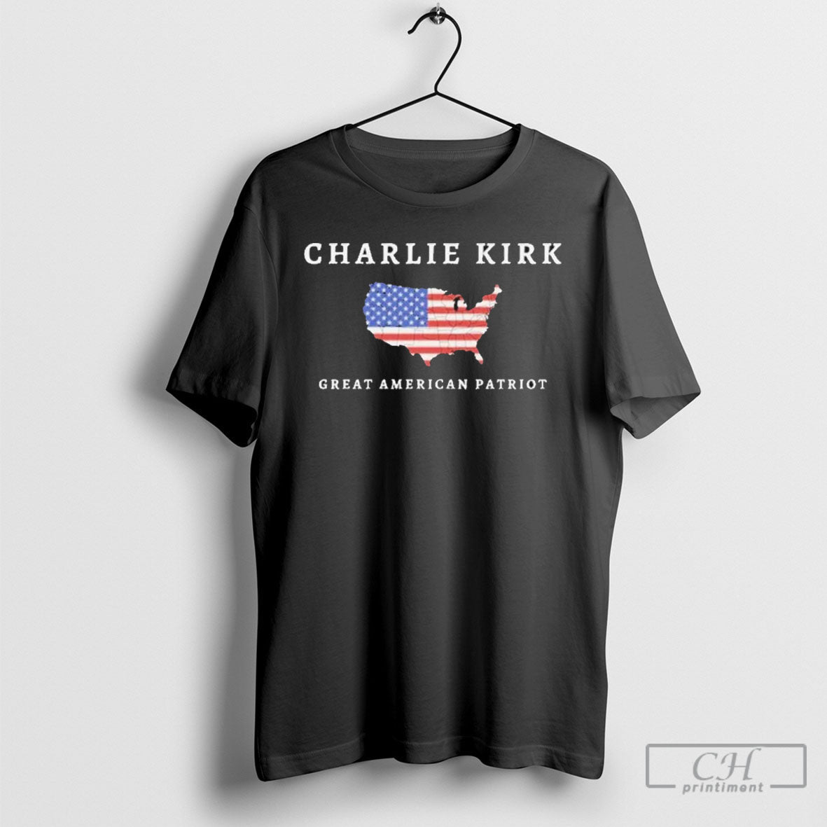 Charlie Kirk Tribute Great American Patriot Hoodie Retro Look