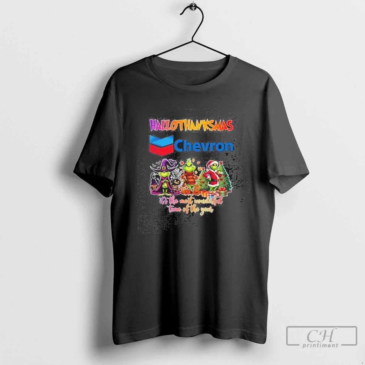Chevron Logo Hallothanksmas Grinch Its Most Wonderful Time Year Shirt