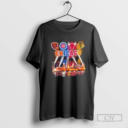 Chicago City All Sports Skyline Shirt Retro Merch