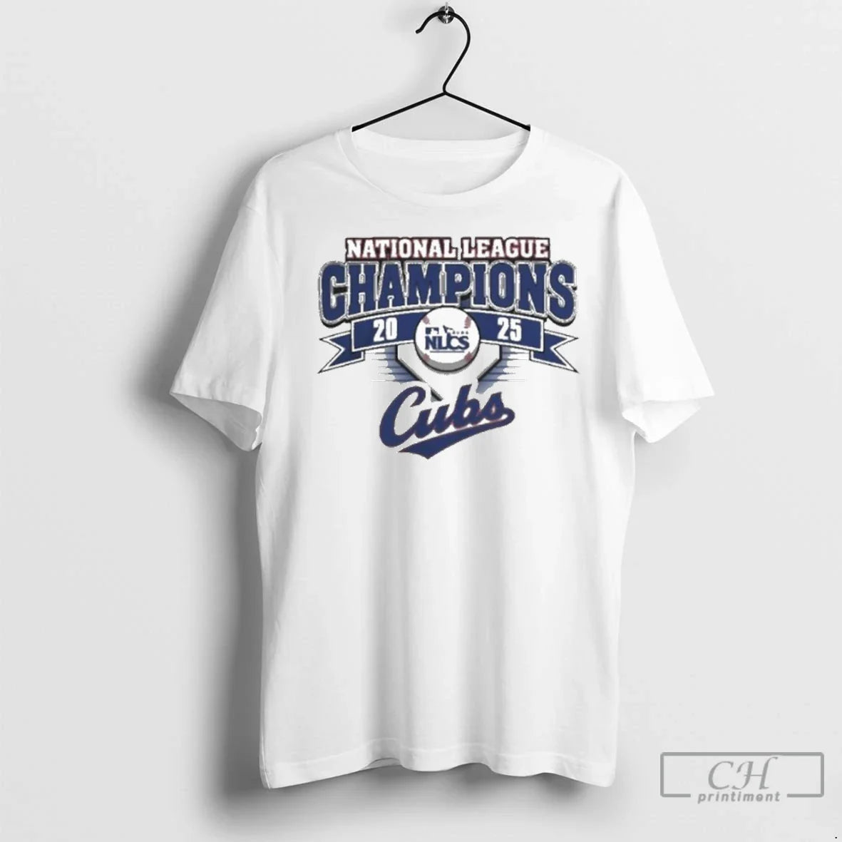 Chicago Cubs 2025 National League Champions Champions Ladies T Shirts