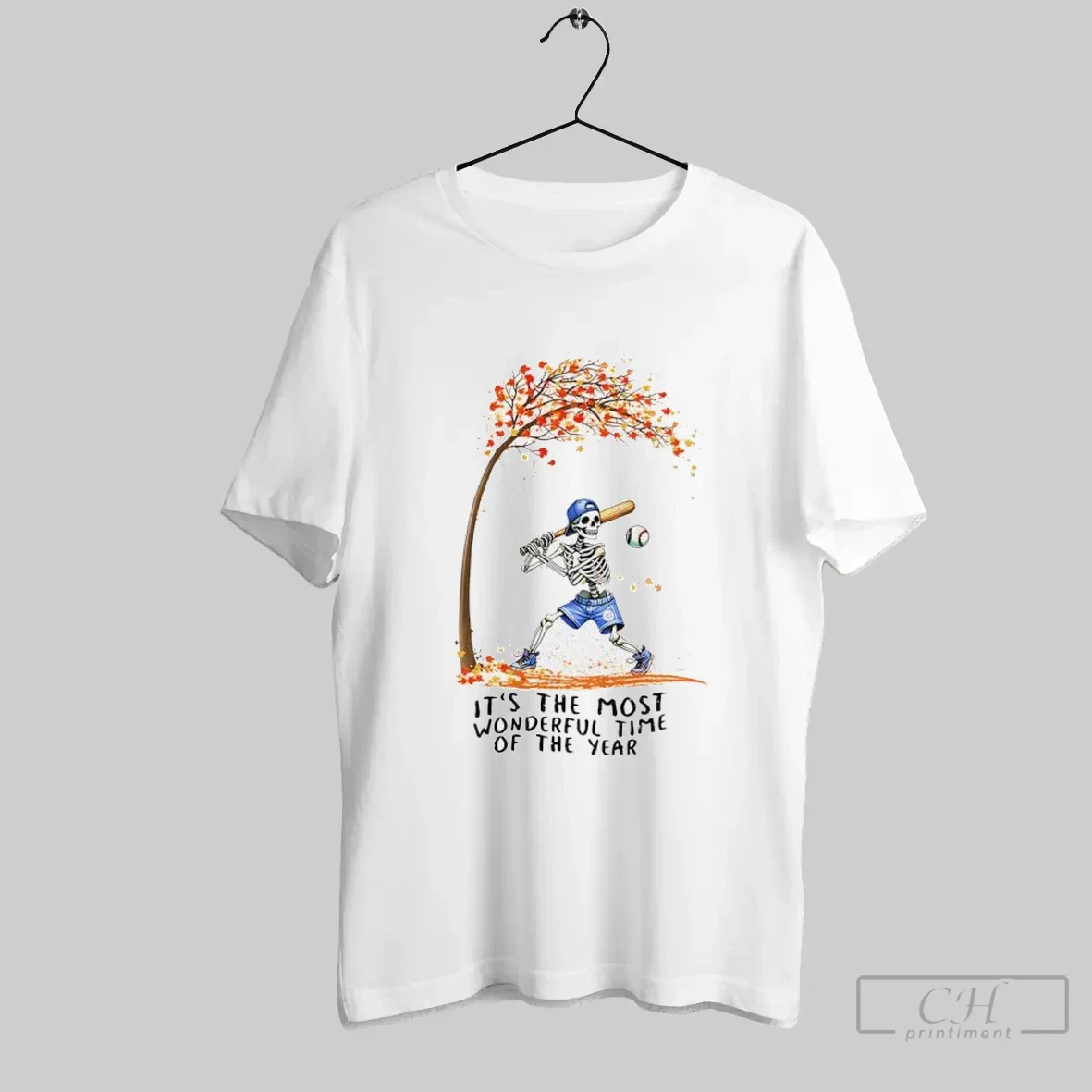 Chicago Cubs Skeleton Baseball Most Wonderful Time Year Halloween
