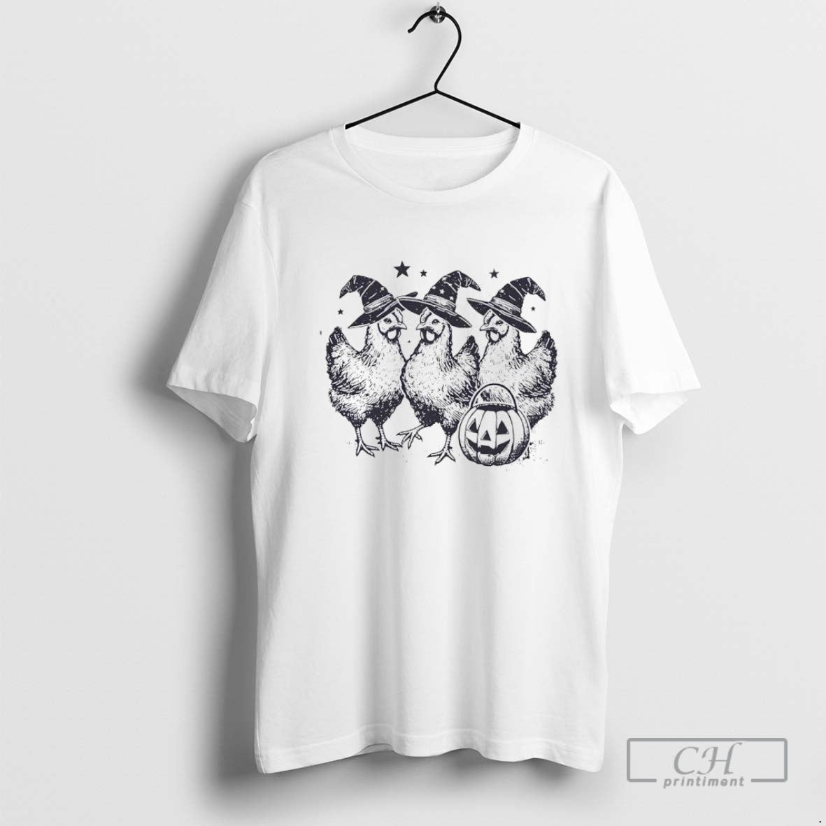 Chicken Witches Halloween Tee Retro Outfit