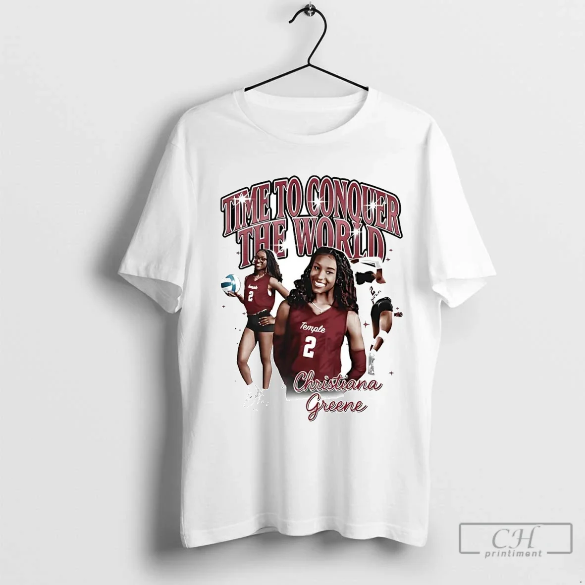 Christiana Greene Time To Conquer World Temple University Owls Tee