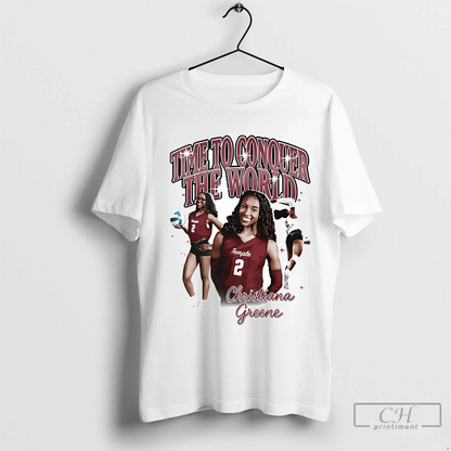 Christiana Greene Time To Conquer World Temple University Owls Tee