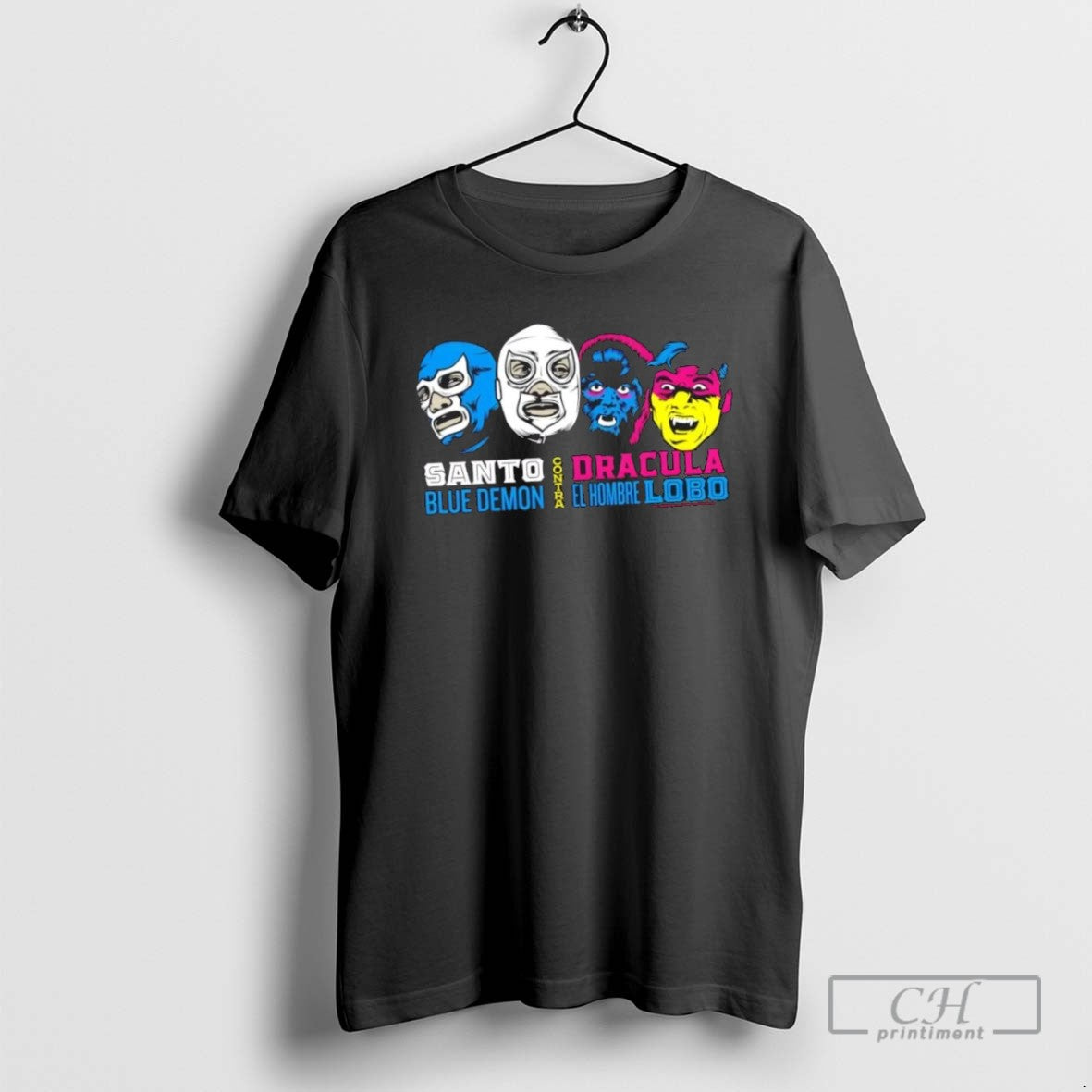 Cinelucha Santo And Demon Vs Dracula And Hombre Lobo T Shirts Shirt