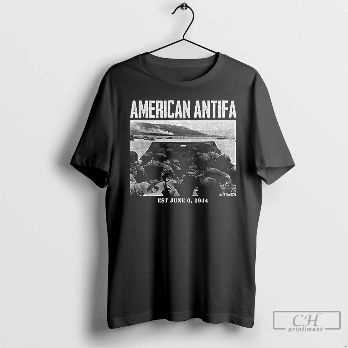 American Antifa Est June 6Th 1944 T Shirts Sweatshirt Retro Art