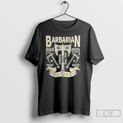 Barbarian Grunge Dungeons And Dragons T Shirts Long Sleeve Vintage