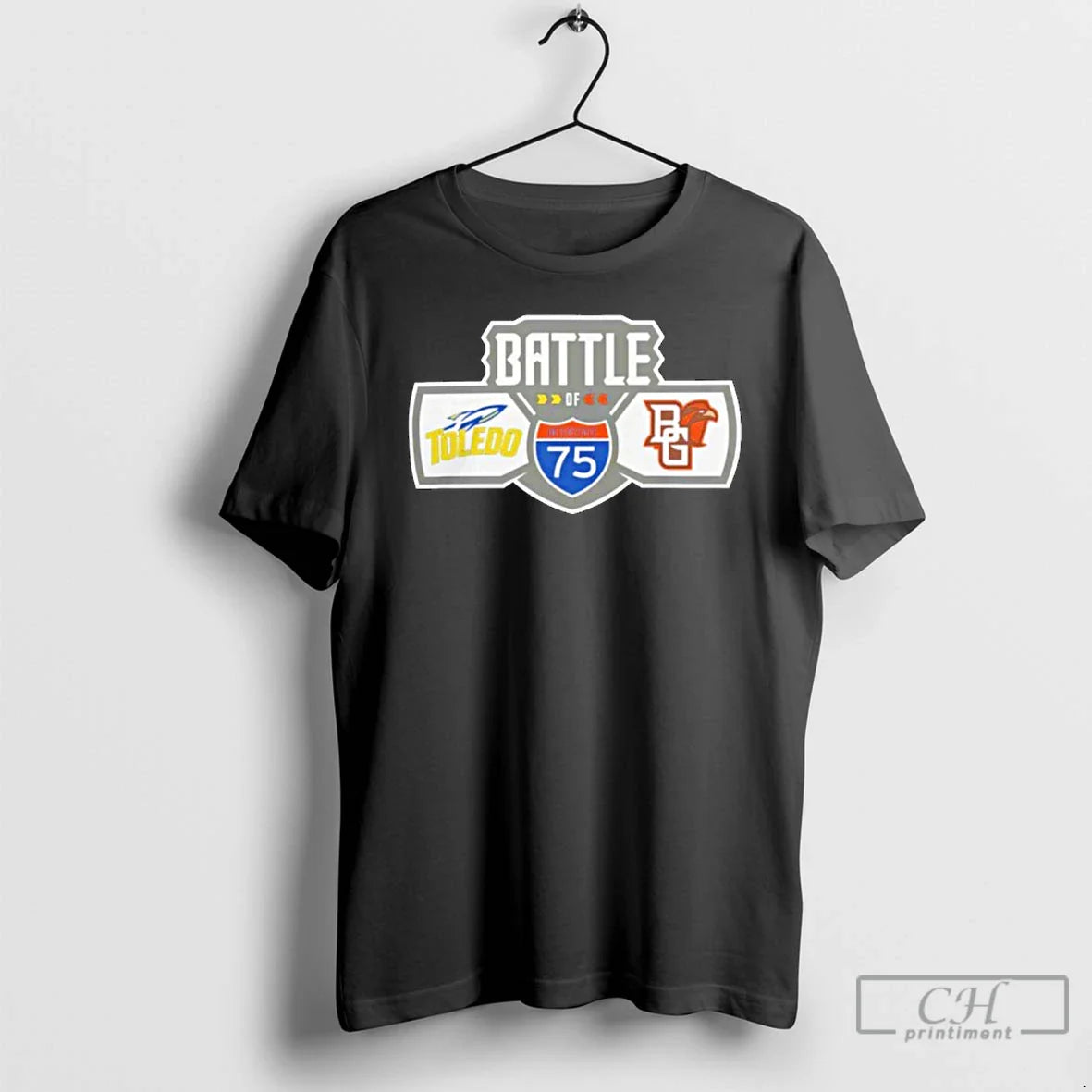 Bowling Green Falcons Vs Toledo Rockets Football Battle I 75 Logo T