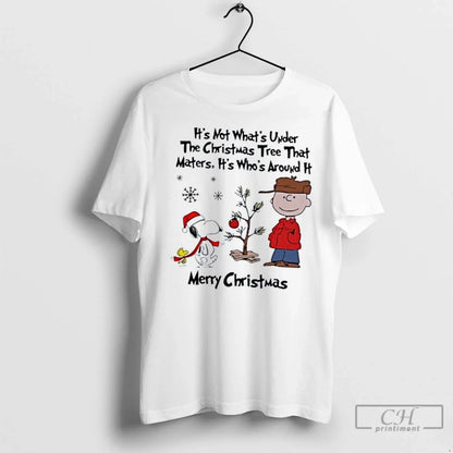 Charlie Brown Snoopy And Woodstock Its Not Whats Under Tree That