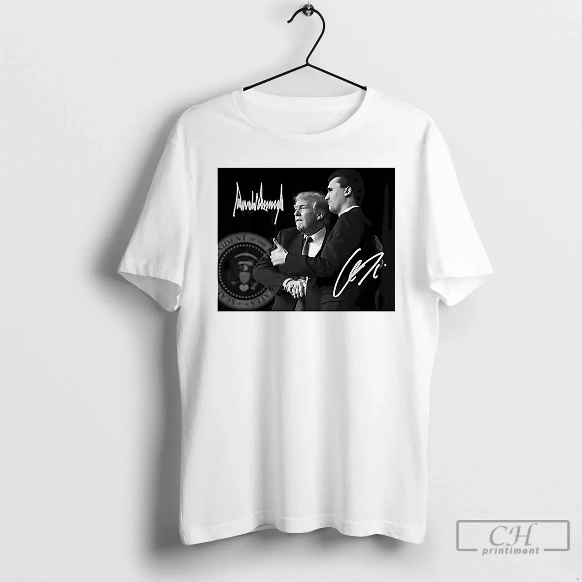 Charlie Kirk And Trump Frame Signatures T Shirts TShirt Premium Style