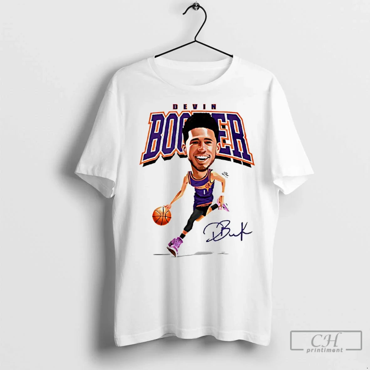D Book Devin Booker Phoenix Suns Signature Cartoon Tee Modern Outfit
