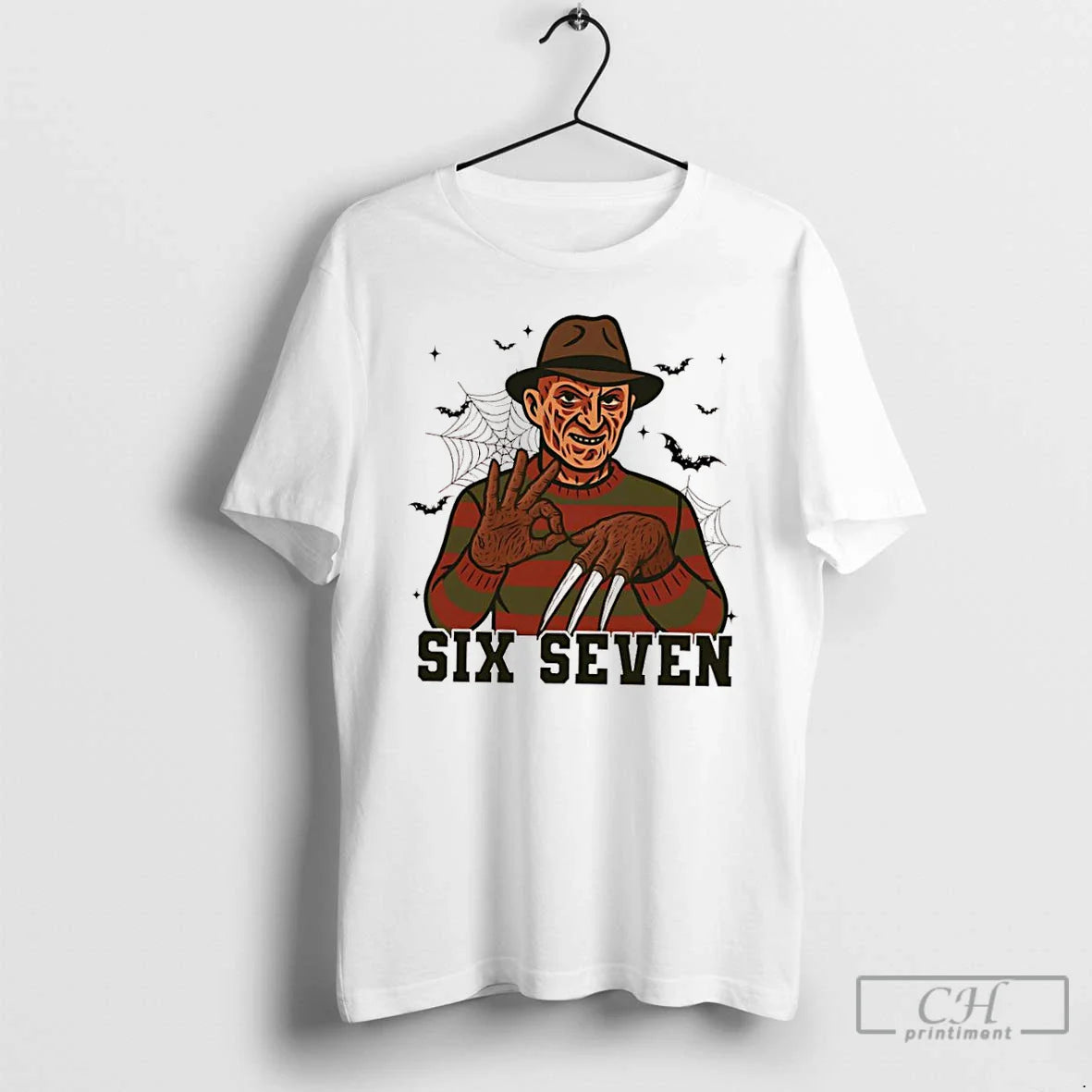 Freddy Krueger Six Seven Spooky Halloween T Shirts Hoodie Retro Art