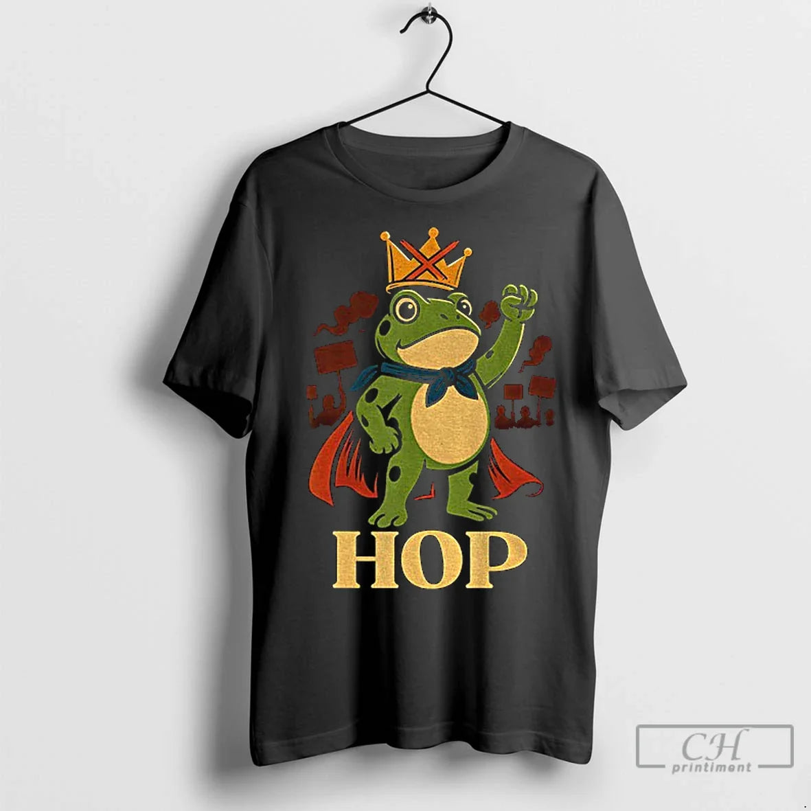 Portland Frog Hop Protest Resist Frog No Kings Political Hoodie