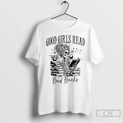 Good Read Bad Books Skeleton Shirt Stylish Merch