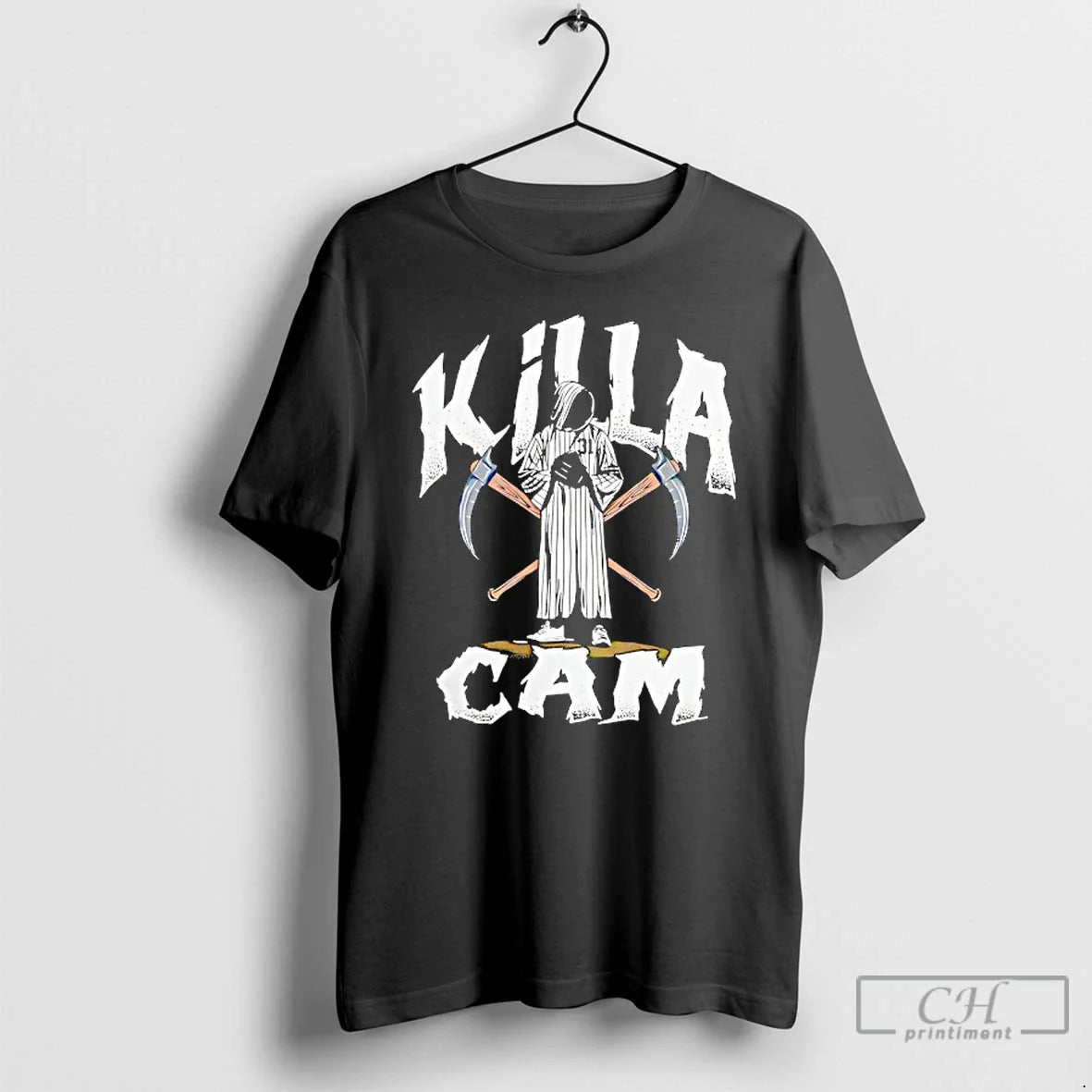 Grim Reaper Killa Cam New York Yankees Baseball T Shirts Long Sleeve