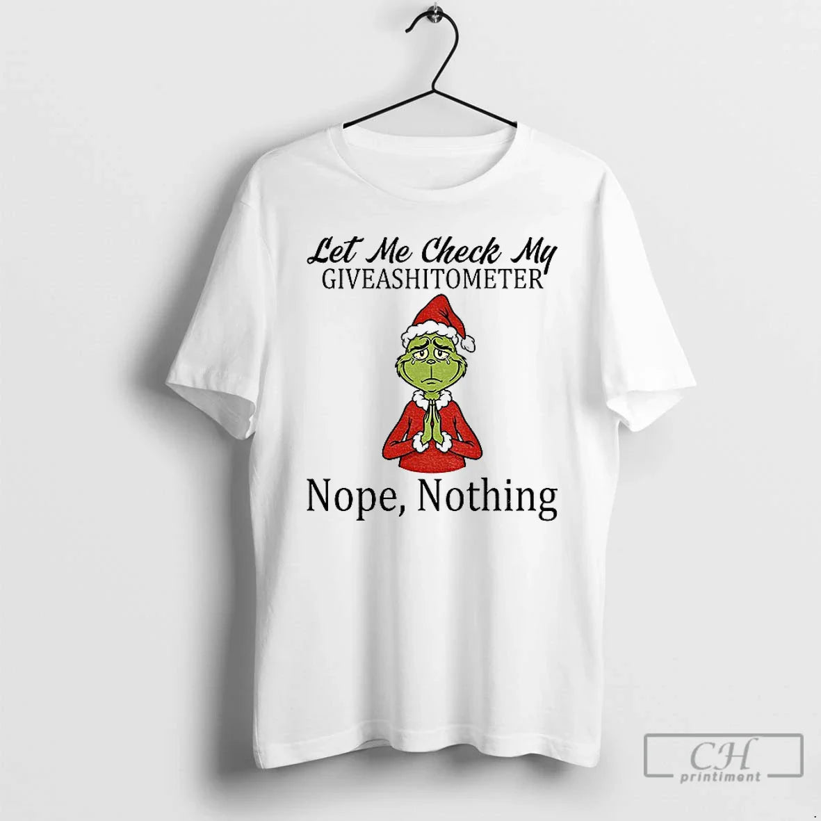Grinch Santa Hat Let Me Check My Giveashitometer Nope Nothing T