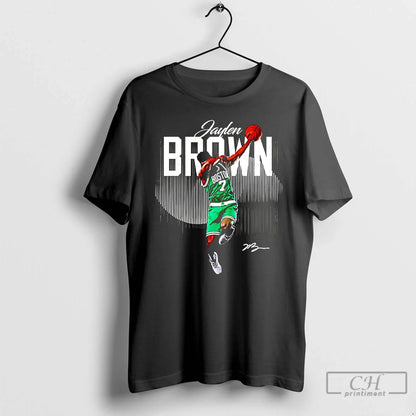 Jaylen Brown Dabbing Jump Boston Celtics Signature T Shirts Shirt