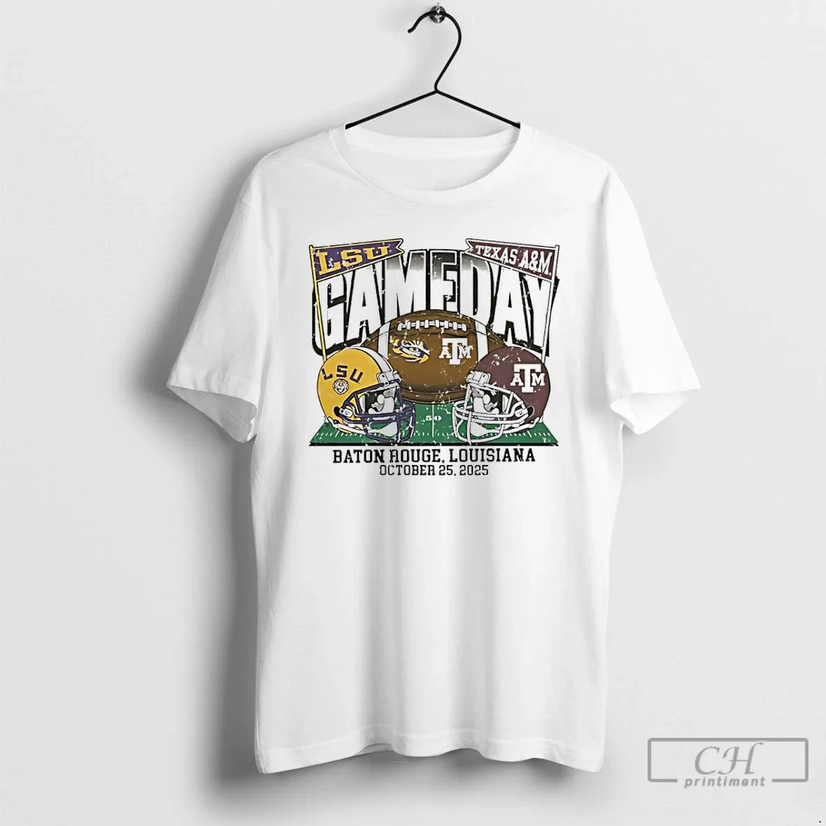 Lsu Tigers Vs Texas Am Aggies 2025 Gameday Football Helmet T Shirts