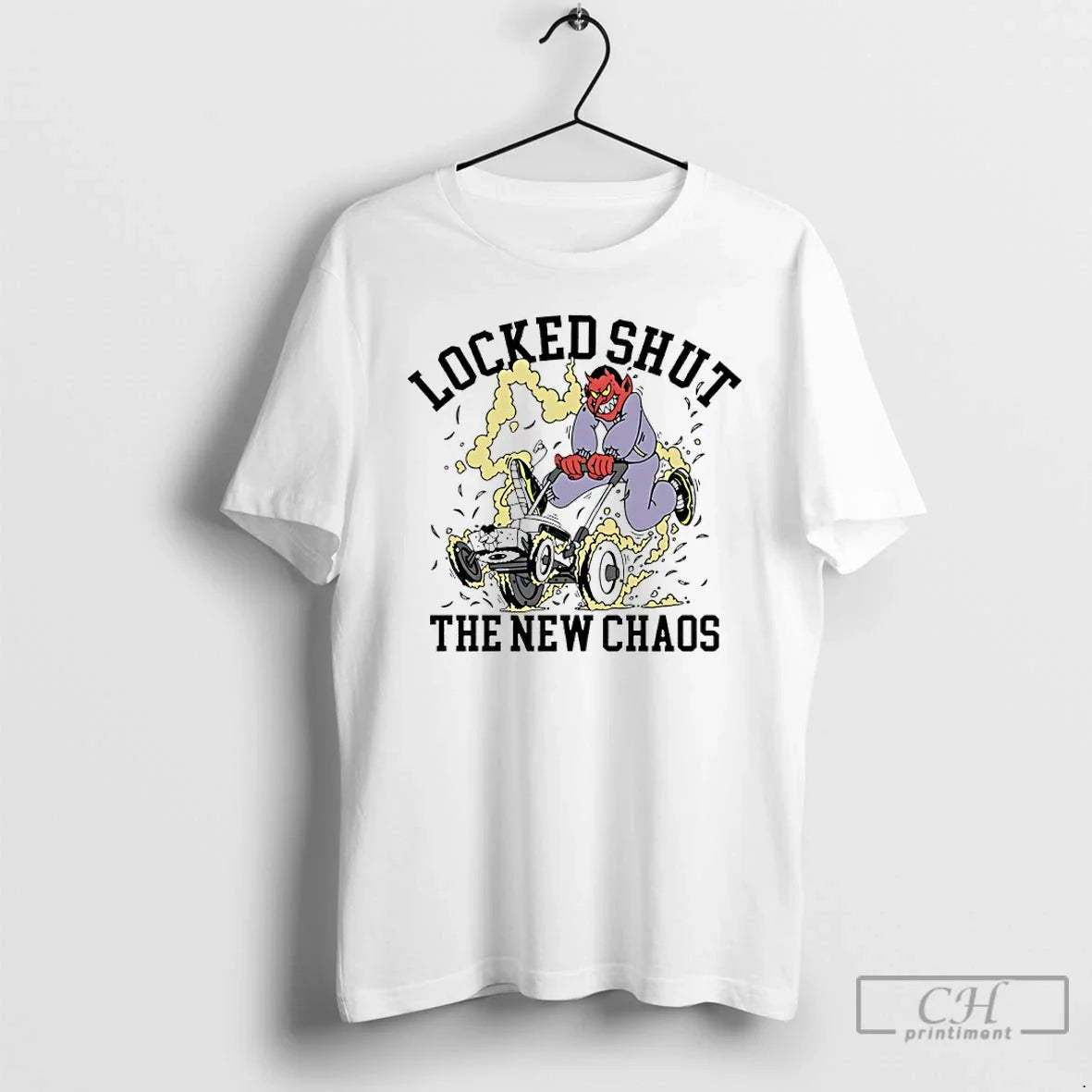 Locked Shut New Chaos Mower Devil T Shirts Shirt Modern Merch