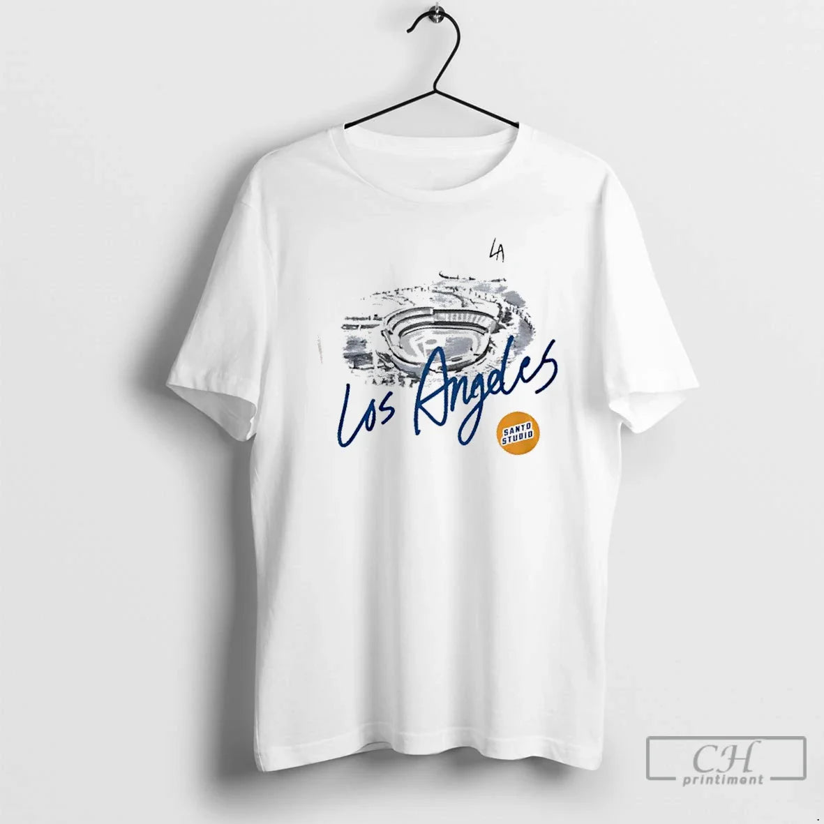 Los Angeles Dodgers Baseball Blue Crew Stadium 2 Sided T Shirts