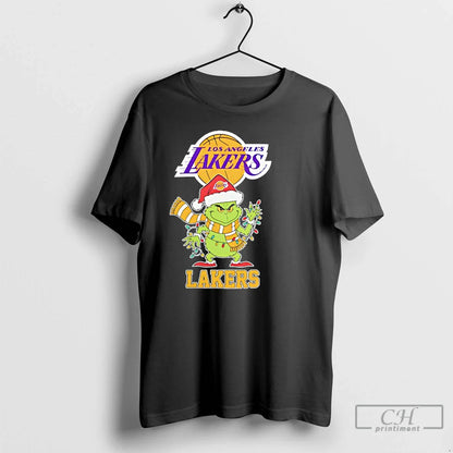 Los Angeles Lakers Grinch Santa Holiday T Shirts TShirt Modern Look