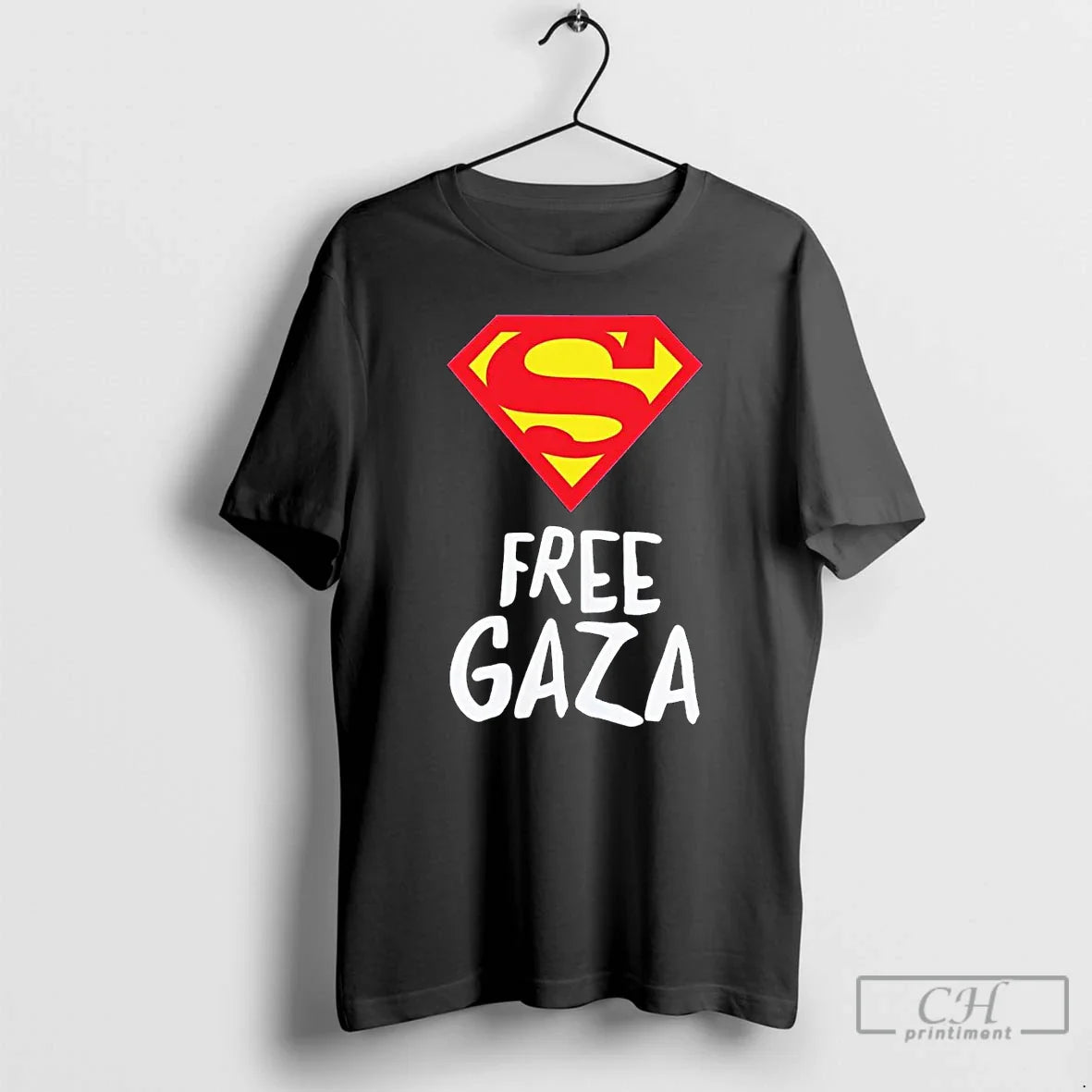 Mario Ferri Wearing Superman Free Gaza T Shirts Long Sleeve Elegant