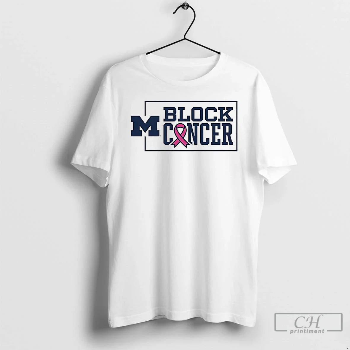 Michigan Wolverines Block Cancer Breast Cancer Awareness T Shirts