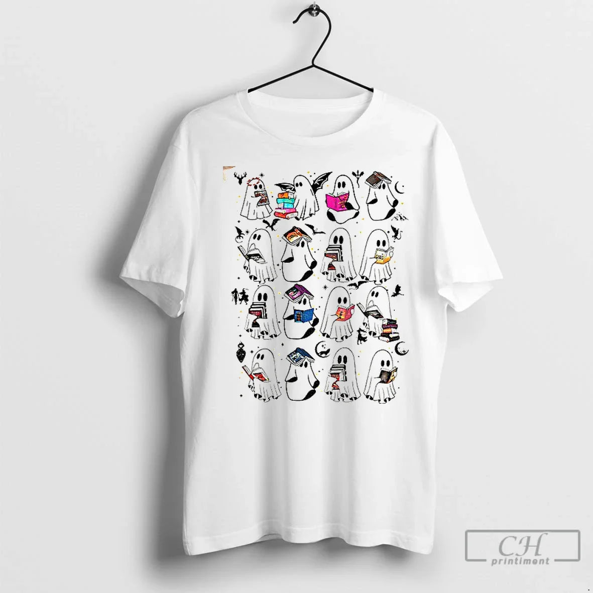 Ghost Book Bookish Ghost Tee Designer Fashion