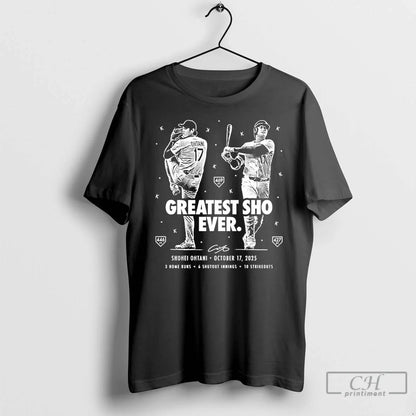Shohei Ohtani Greatest Sho Ever 2025 T Shirts Long Sleeve Retro Merch