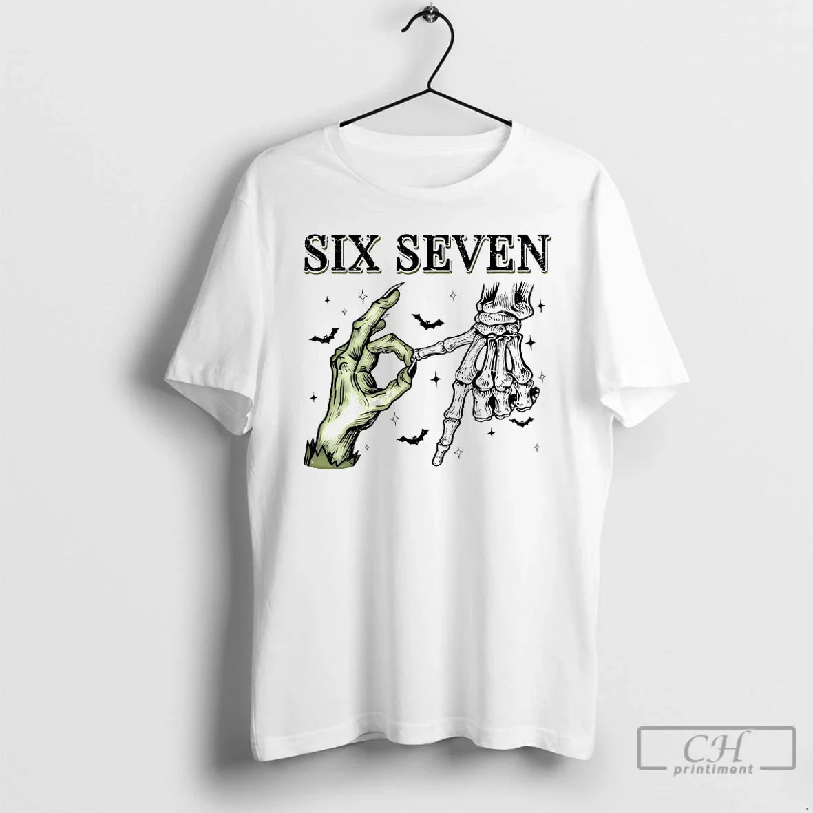 Six Seven 67 Skeleton Hands Halloween T Shirts Tank Top Retro Apparel