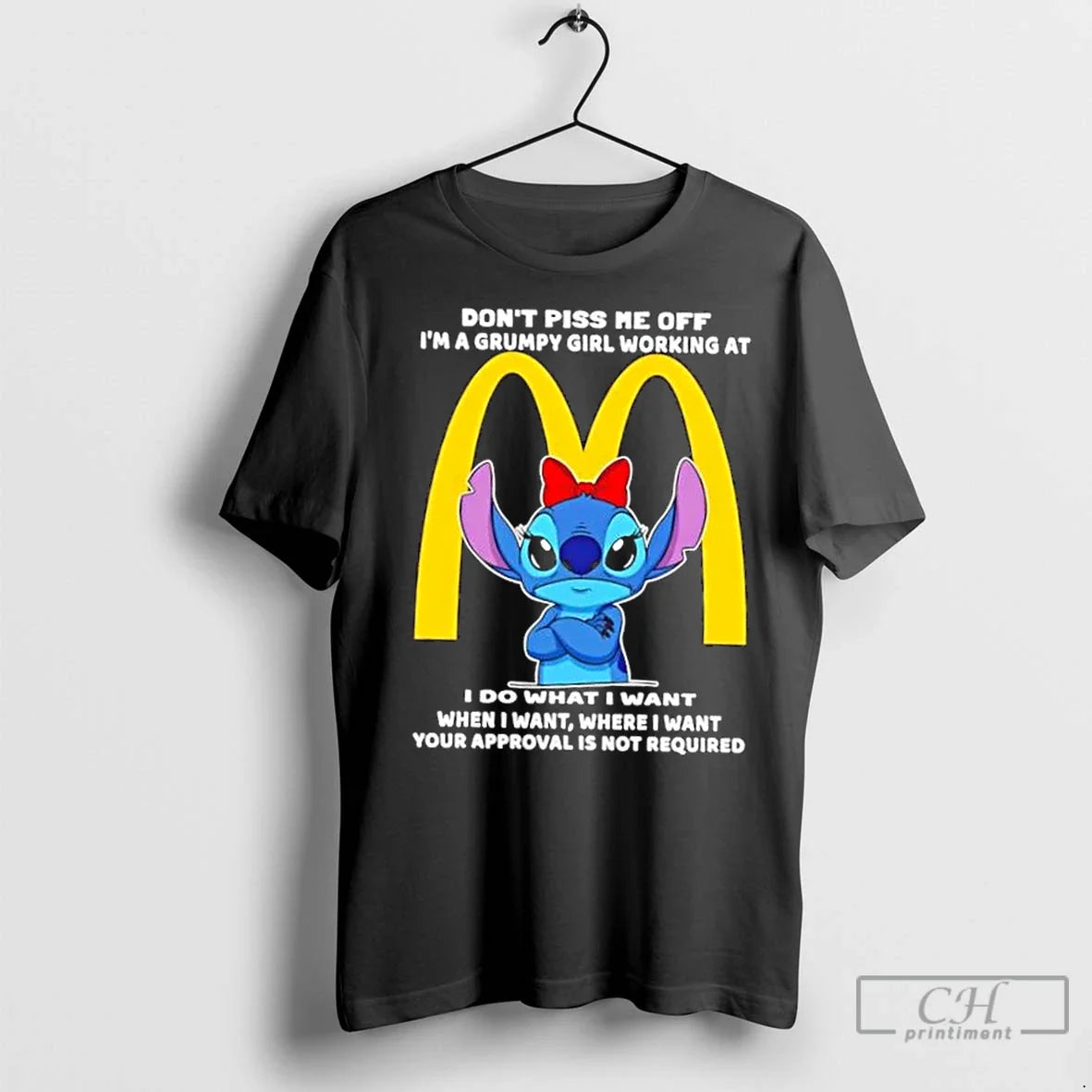Stitch Dont Piss Me Im Grumpy Working Mcdonalds I Do Sweatshirt