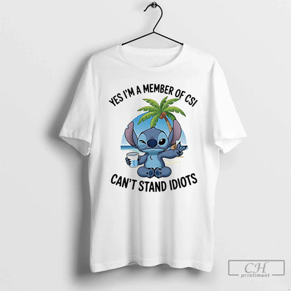 Stitch Yes Im Member Csi Cant Stand Idiots T Shirts Tank Top Classic