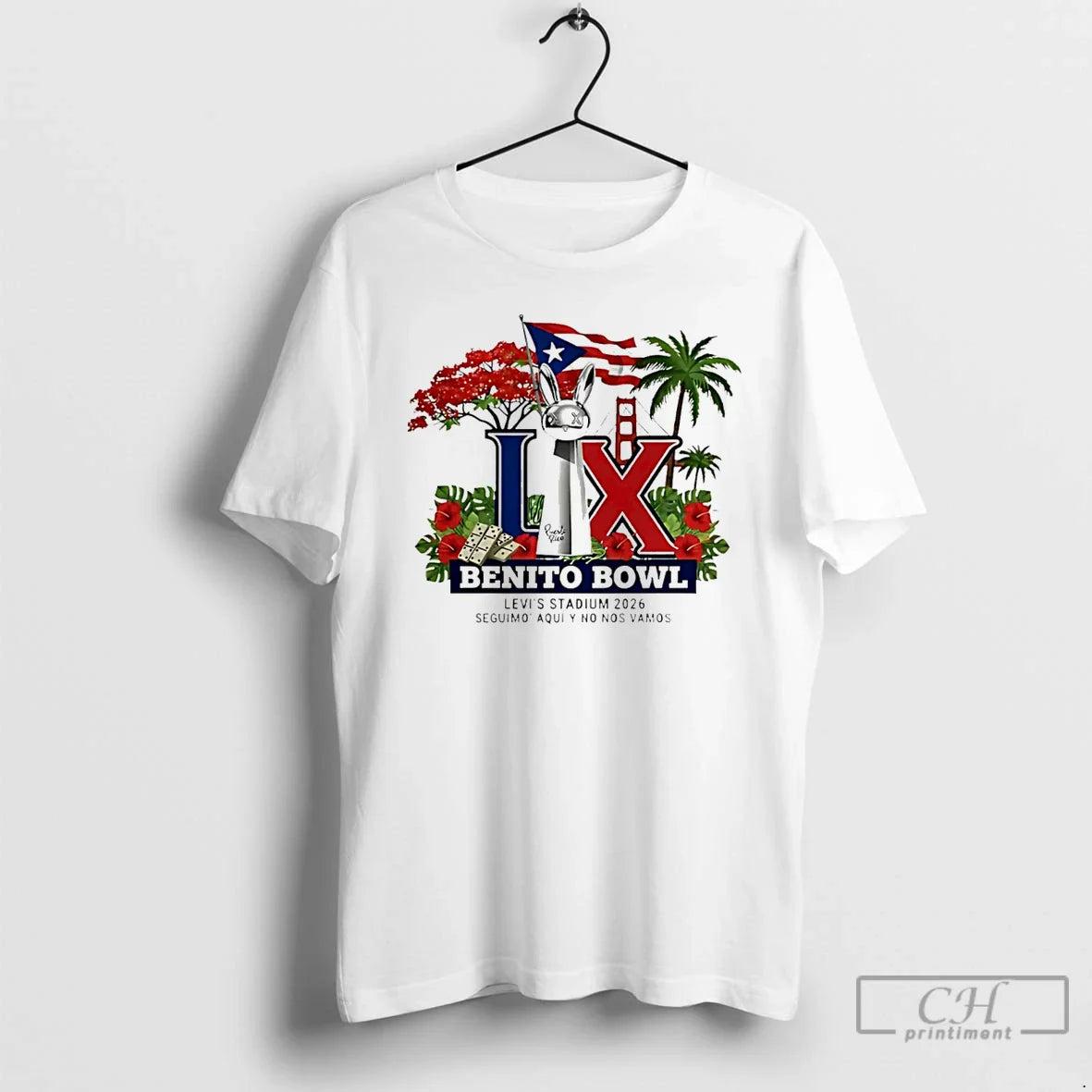 Super Bowl 2026 Bunny Football Music Levis Stadium T Shirts Tee