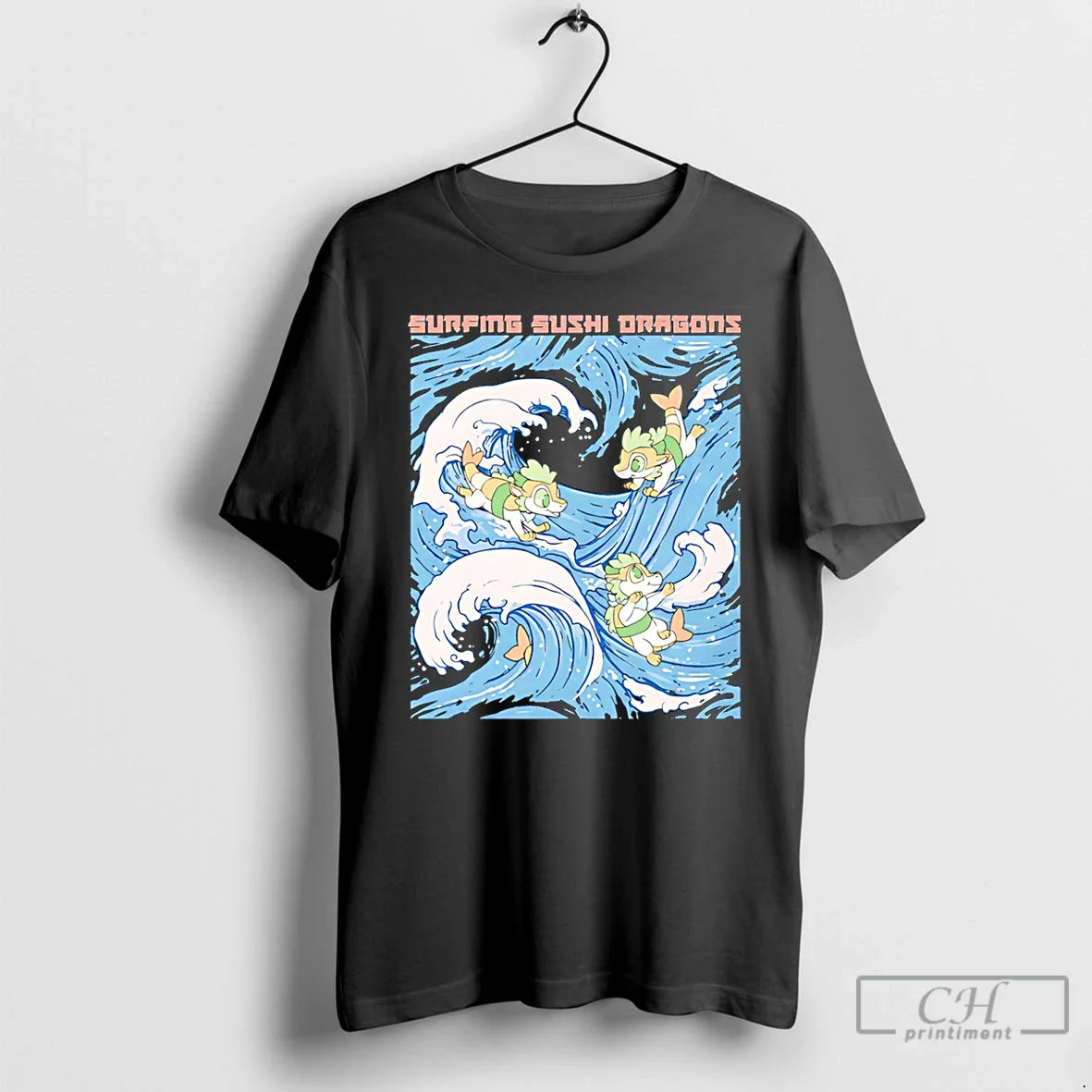 Surfing Sushi Dragons T Shirts Sweatshirt Trendy Outfit