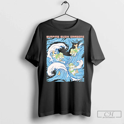 Surfing Sushi Dragons T Shirts Sweatshirt Trendy Outfit