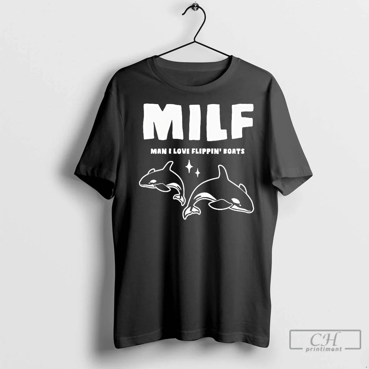 Whales I Love Flippin Boats Long Sleeve Elegant Art