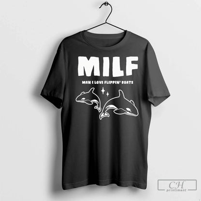 Whales I Love Flippin Boats Long Sleeve Elegant Art