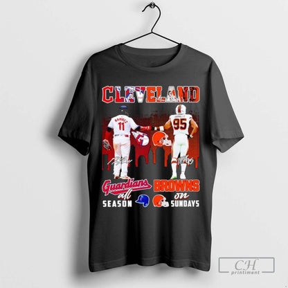 Cleveland City Skyline Ramirez Cleveland Guardians All Season And