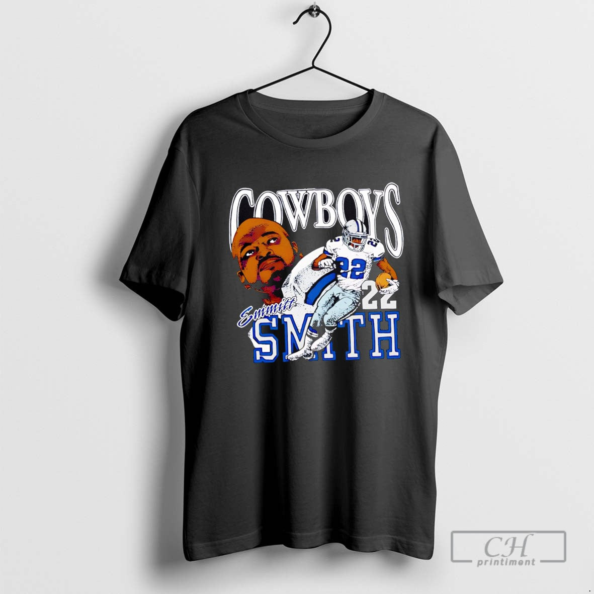 Cowboys Emmitt Smith 22 Football Player Portrait Shirt Unique Fashion