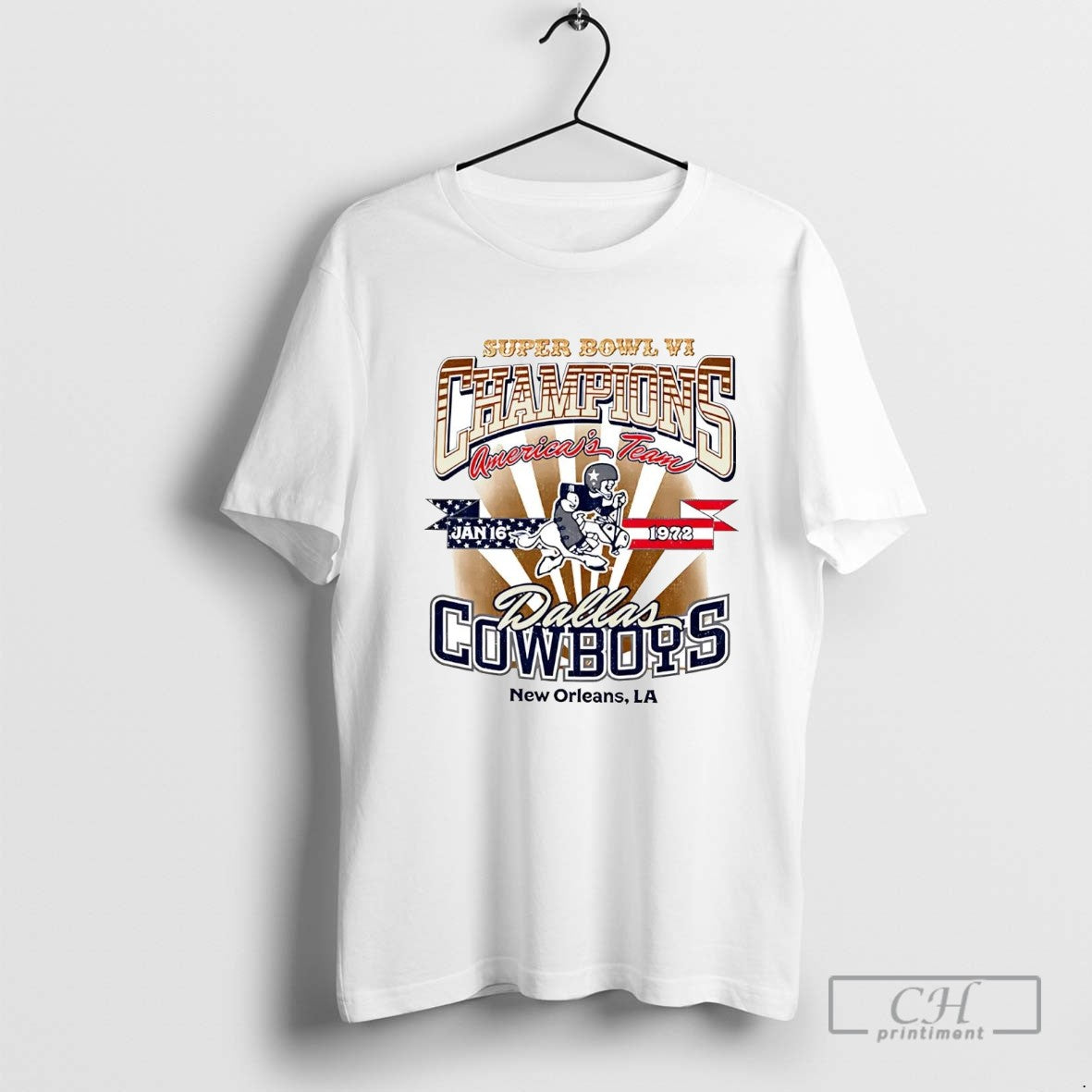 Dallas Cowboys Super Bowl Vi Champions TShirt Authentic Merch