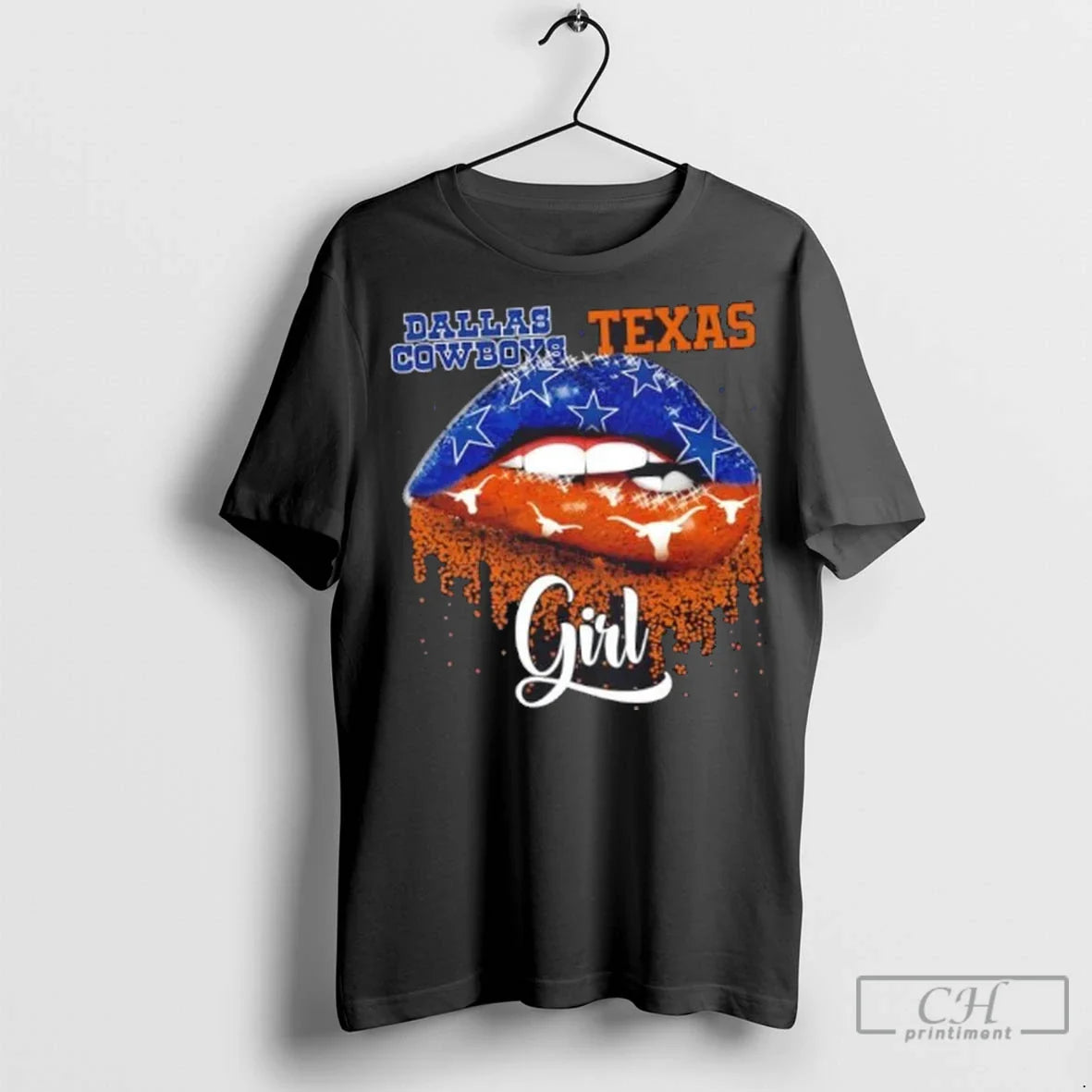 Dallas Cowboys X Texas Longhorns Lips Long Sleeve Authentic Gift