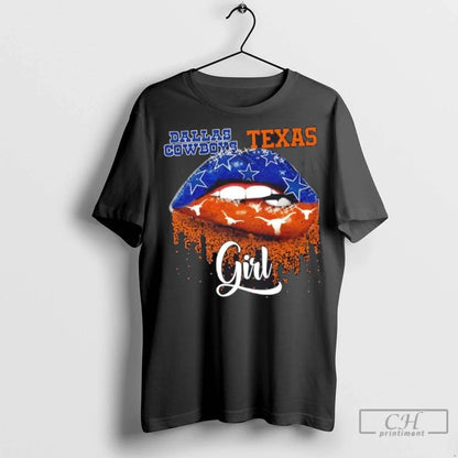 Dallas Cowboys X Texas Longhorns Lips Long Sleeve Authentic Gift