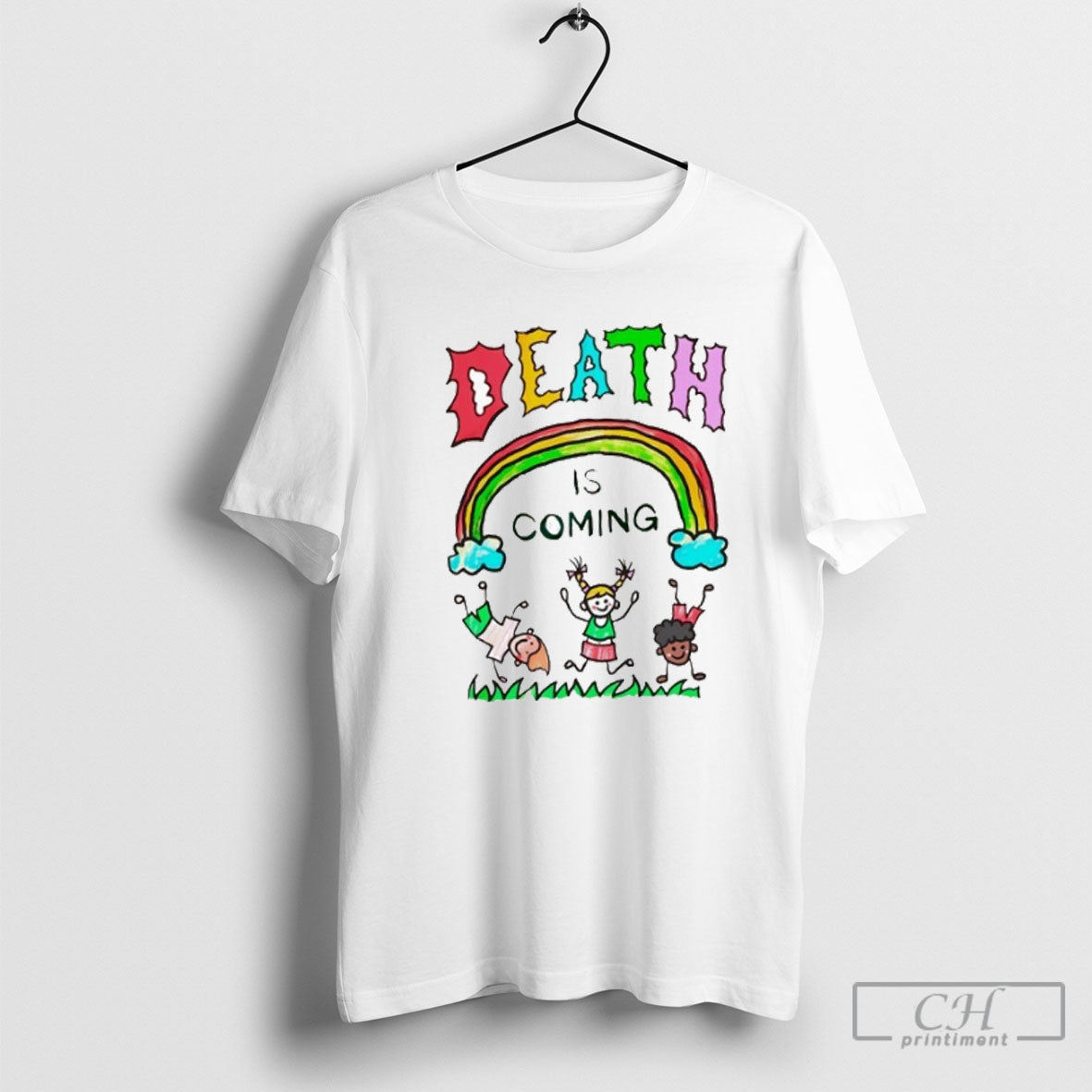 Death Is Coming Rainbow Art Tank Top Premium Outfit