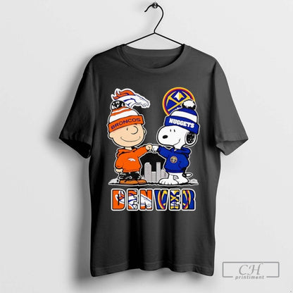 Denver City Skyline Charlie Brown Denver Broncos And Snoopy Denver